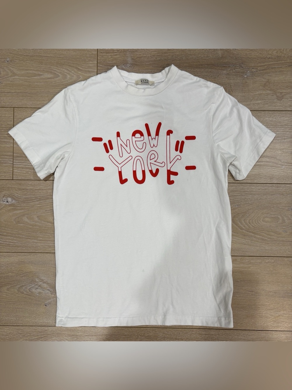 1017 ALYX 9SM New York Graphic T-Shirt White Red Size M